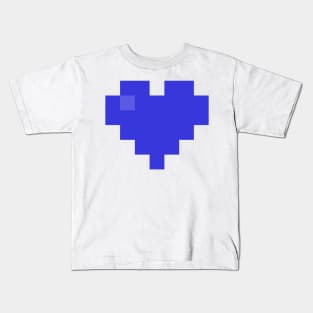 Simple Indigo Pixel Heart Kids T-Shirt